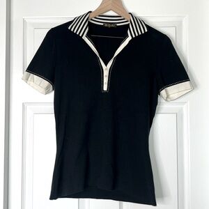 Loro Piana Black and White Women’s Short Sleeve Polo